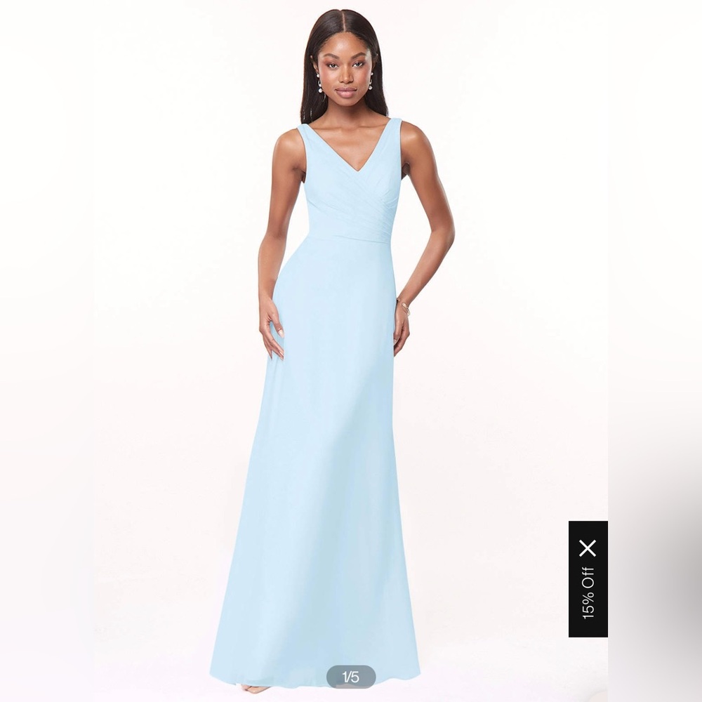 Azazie Nala Sky Blue Dress Sz 14